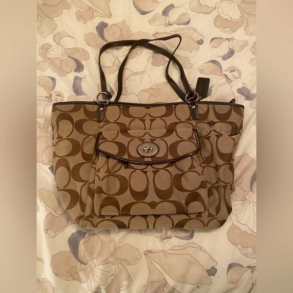 Coach | Bags | Coach 20 Large Tote Browngold | Poshmark